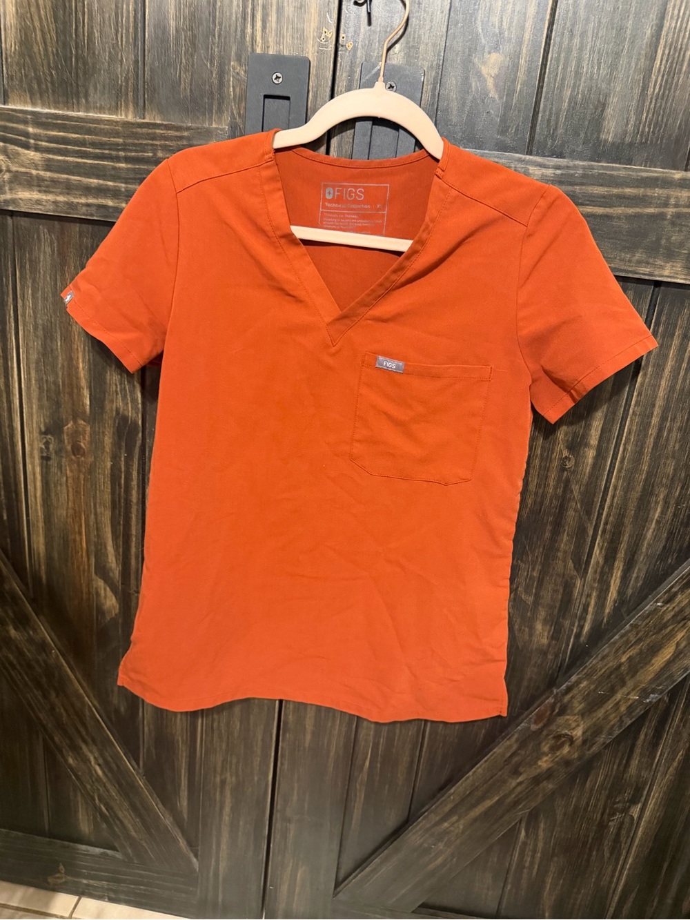 Figs Women's V-Neck Scrub Top in Orange